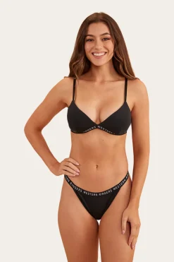 Online Ringers Western Elsie Womens Triangle Bralette - Black