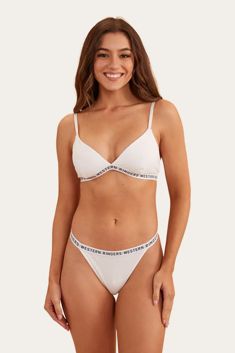 Discount Ringers Western Elsie Womens Triangle Bralette - White