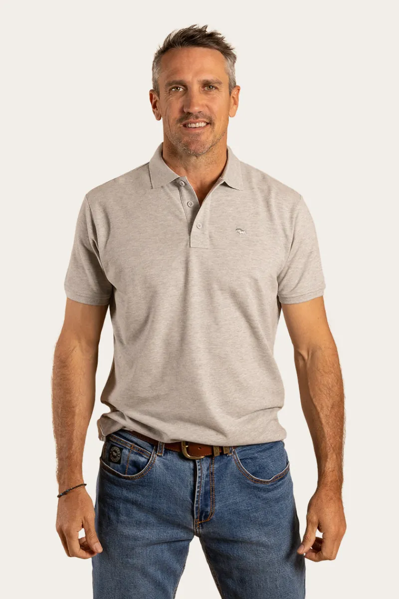 Sale Ringers Western Essential Mens Polo - Grey Marle