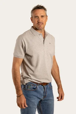 Sale Ringers Western Essential Mens Polo - Grey Marle