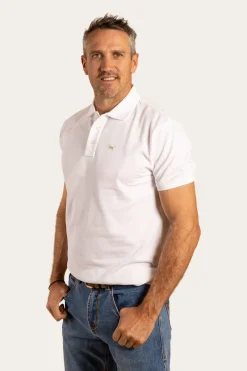 Hot Ringers Western Essential Mens Polo - White