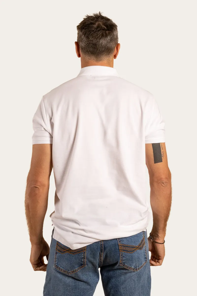 Hot Ringers Western Essential Mens Polo - White