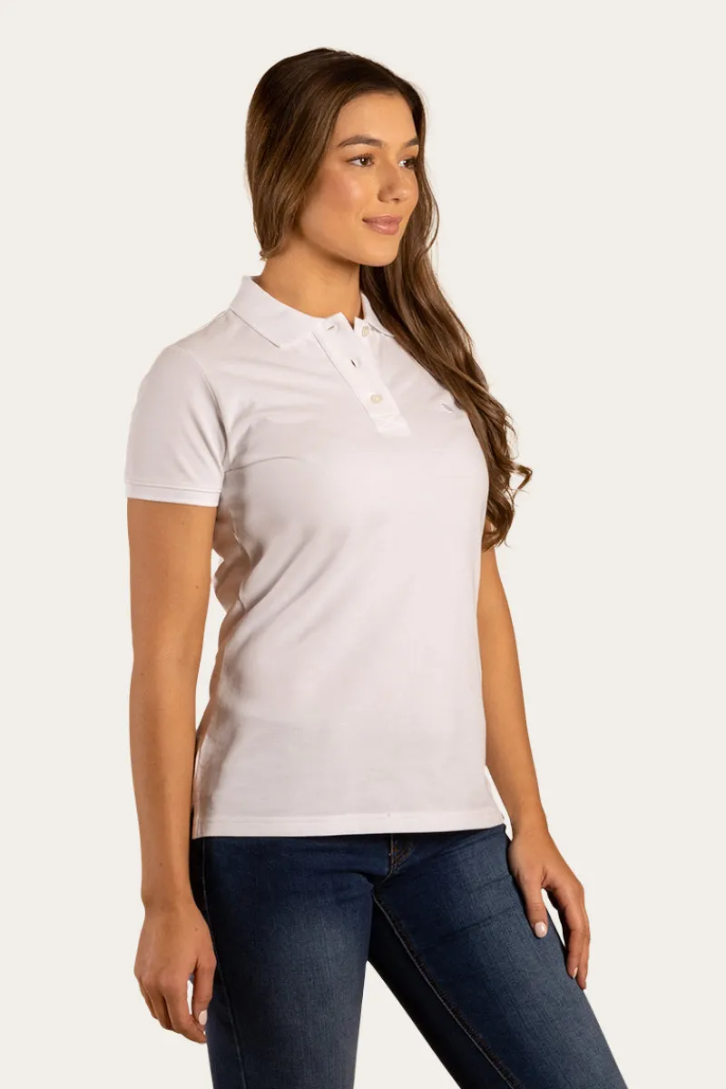 Hot Ringers Western Essential Womens Polo - White