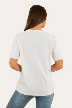 Hot Ringers Western Esther Womens Loose Fit T-Shirt - White