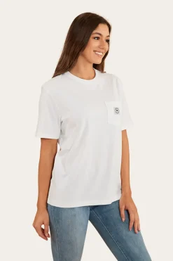 Hot Ringers Western Esther Womens Loose Fit T-Shirt - White