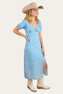 Clearance Ringers Western Evelyn Womens Midi Dress - Blue