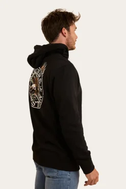 Clearance Ringers Western Eyrie Mens Pullover Hoodie - Black