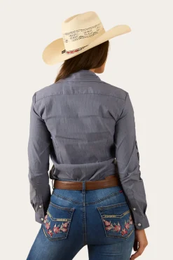 Outlet Ringers Western Faith Womens Dress Shirt - Navy