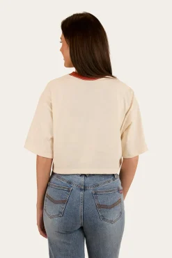 Online Ringers Western Feeling Lucky Cropped Oversized T-Shirt - Off White