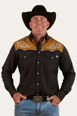 Outlet Ringers Western Franklin Mens Western Shirt - Charcoal