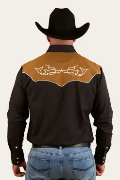Outlet Ringers Western Franklin Mens Western Shirt - Charcoal