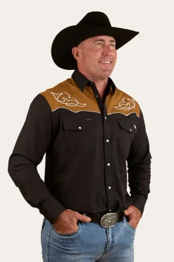 Outlet Ringers Western Franklin Mens Western Shirt - Charcoal