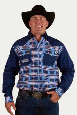 Online Ringers Western Friday Night Mens Limited Edition Work Shirt - Navy