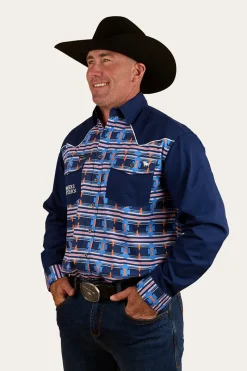 Online Ringers Western Friday Night Mens Limited Edition Work Shirt - Navy