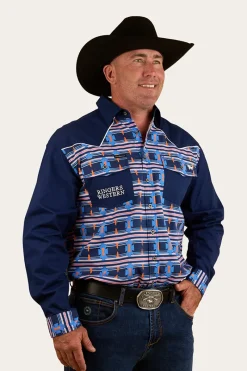 Online Ringers Western Friday Night Mens Limited Edition Work Shirt - Navy
