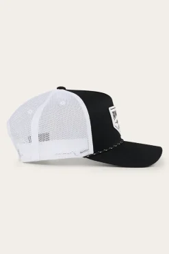 Sale Ringers Western Garage Trucker Cap - Black with White Print