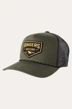 Hot Ringers Western Garage Trucker Cap - Khaki
