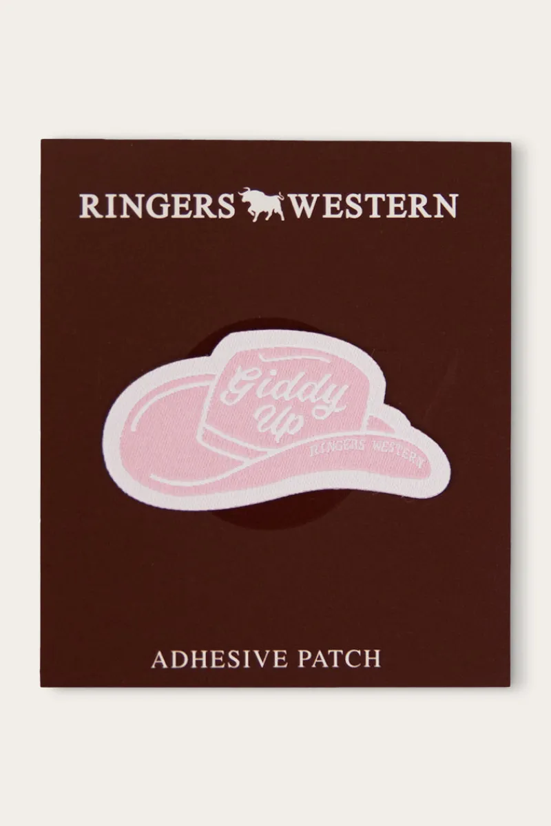 Hot Ringers Western Giddy Up Patch - Pastel Pink