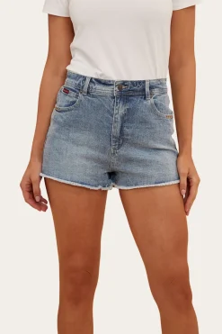 Clearance Ringers Western Gracie Womens Denim Short - Light Wash Blue
