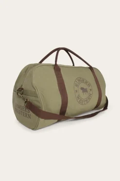 Sale Ringers Western Gundagai Duffle Bag - Khaki with Deep Brown Print