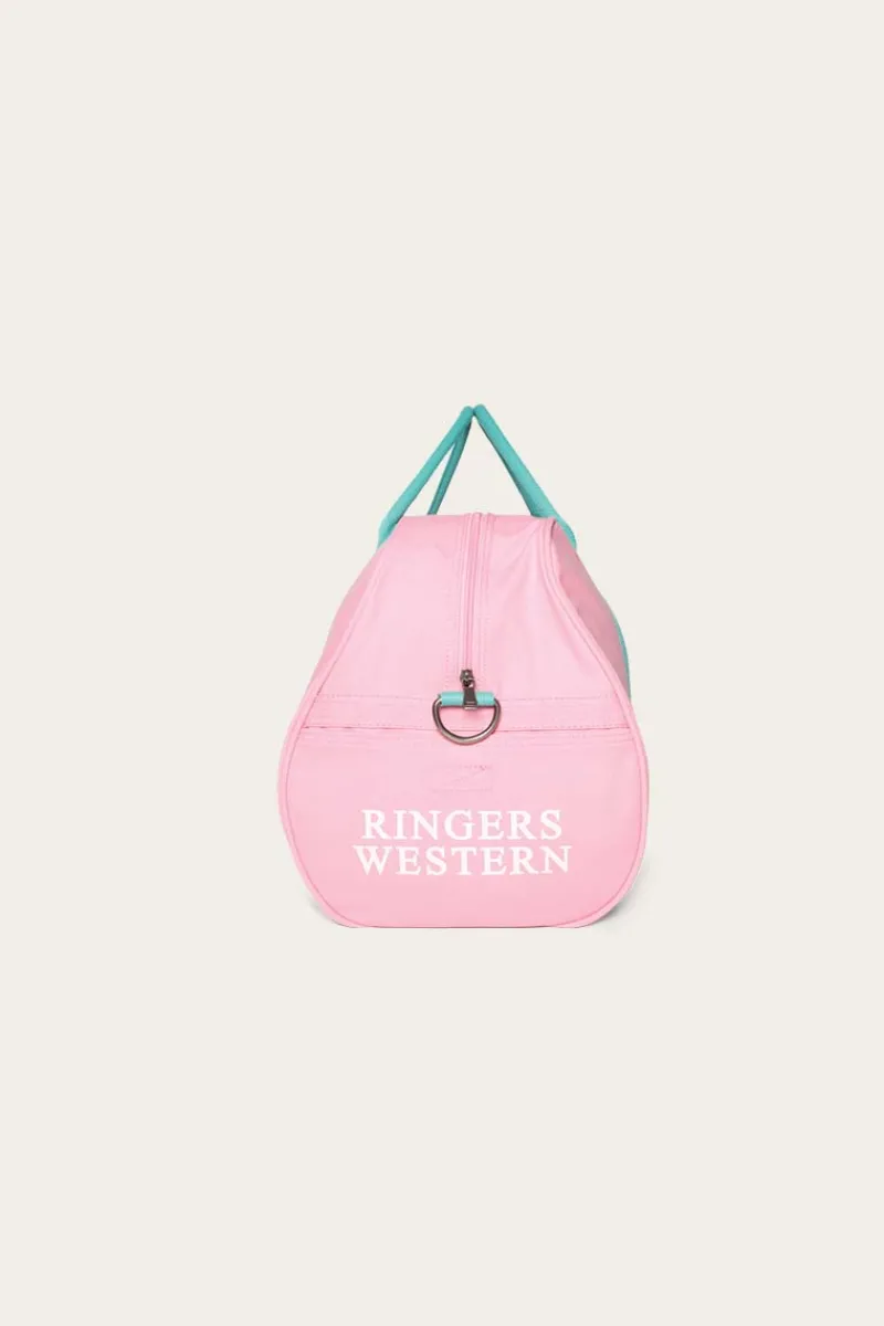 Clearance Ringers Western Gundagai Duffle Bag - Pink and Mint with White Logo