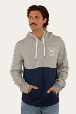 Hot Ringers Western Hahndorf Mens Hoodie - Grey Marle/Navy