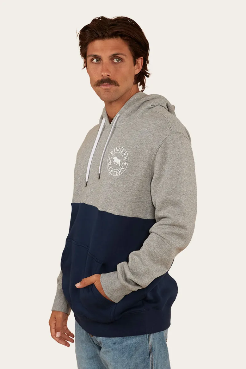 Hot Ringers Western Hahndorf Mens Hoodie - Grey Marle/Navy