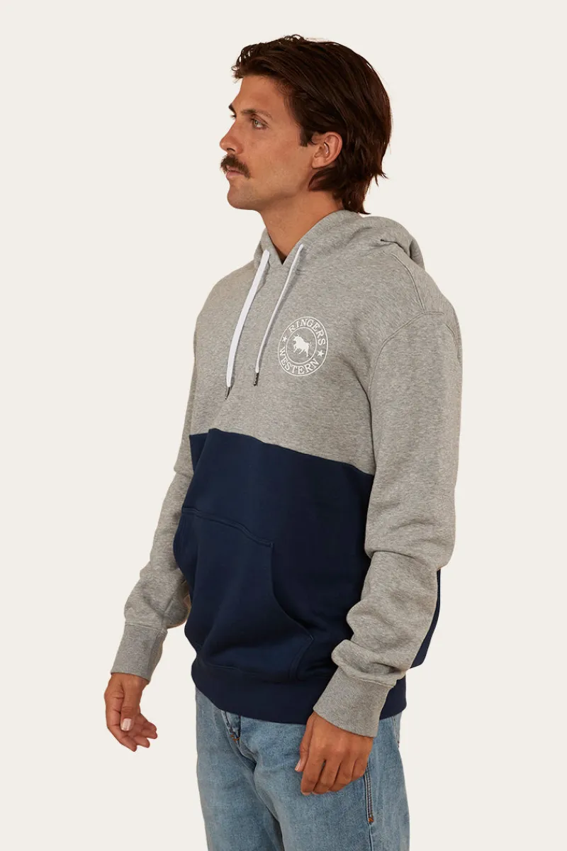 Hot Ringers Western Hahndorf Mens Hoodie - Grey Marle/Navy