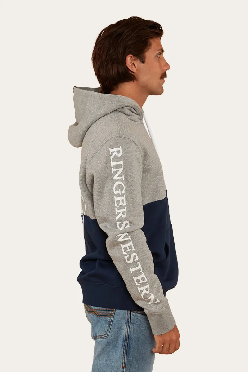 Hot Ringers Western Hahndorf Mens Hoodie - Grey Marle/Navy