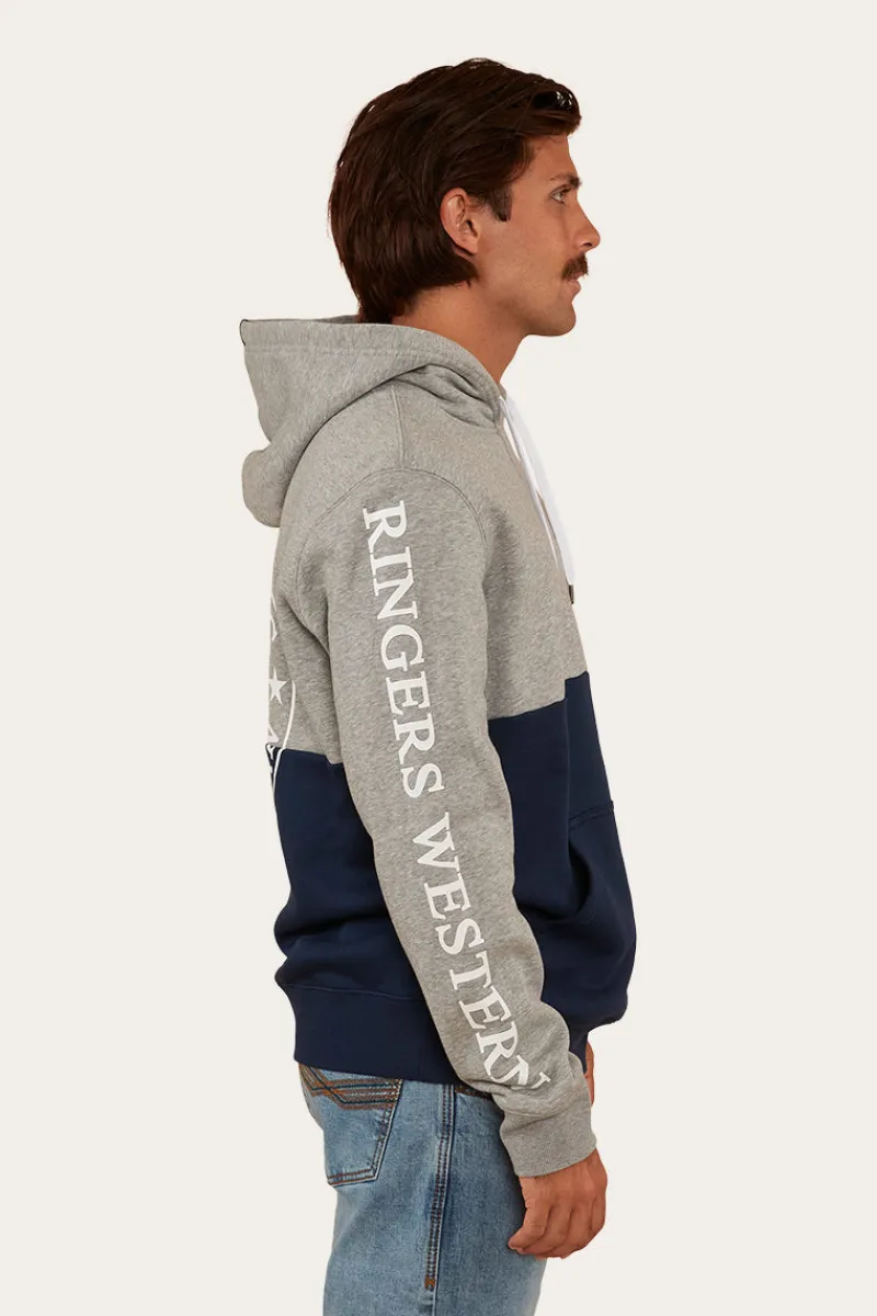 Hot Ringers Western Hahndorf Mens Hoodie - Grey Marle/Navy