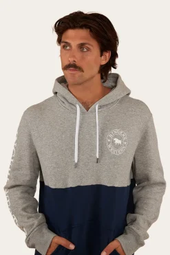 Hot Ringers Western Hahndorf Mens Hoodie - Grey Marle/Navy