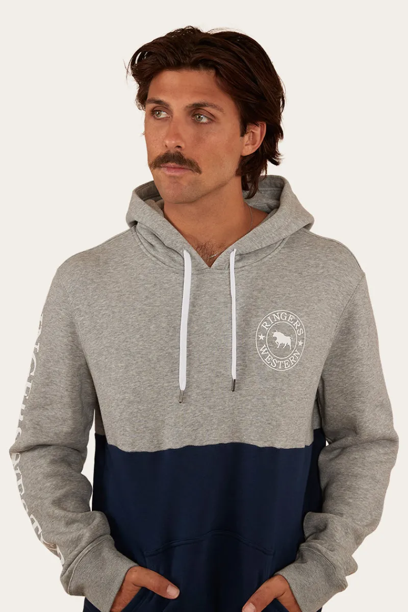 Hot Ringers Western Hahndorf Mens Hoodie - Grey Marle/Navy