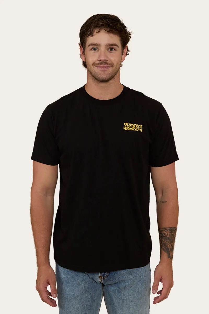 Discount Ringers Western Half Cut Mens Loose Fit T-Shirt - Black