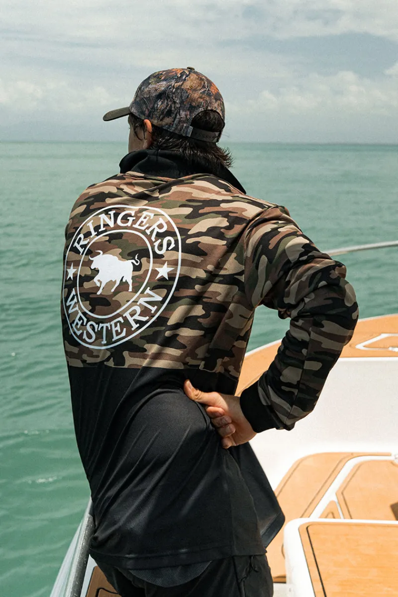 Discount Ringers Western Halls Creek Unisex Fishing Jersey - Camo