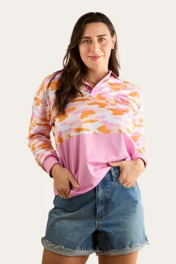 Sale Ringers Western Halls Creek Unisex Fishing Jersey - Pink Camo