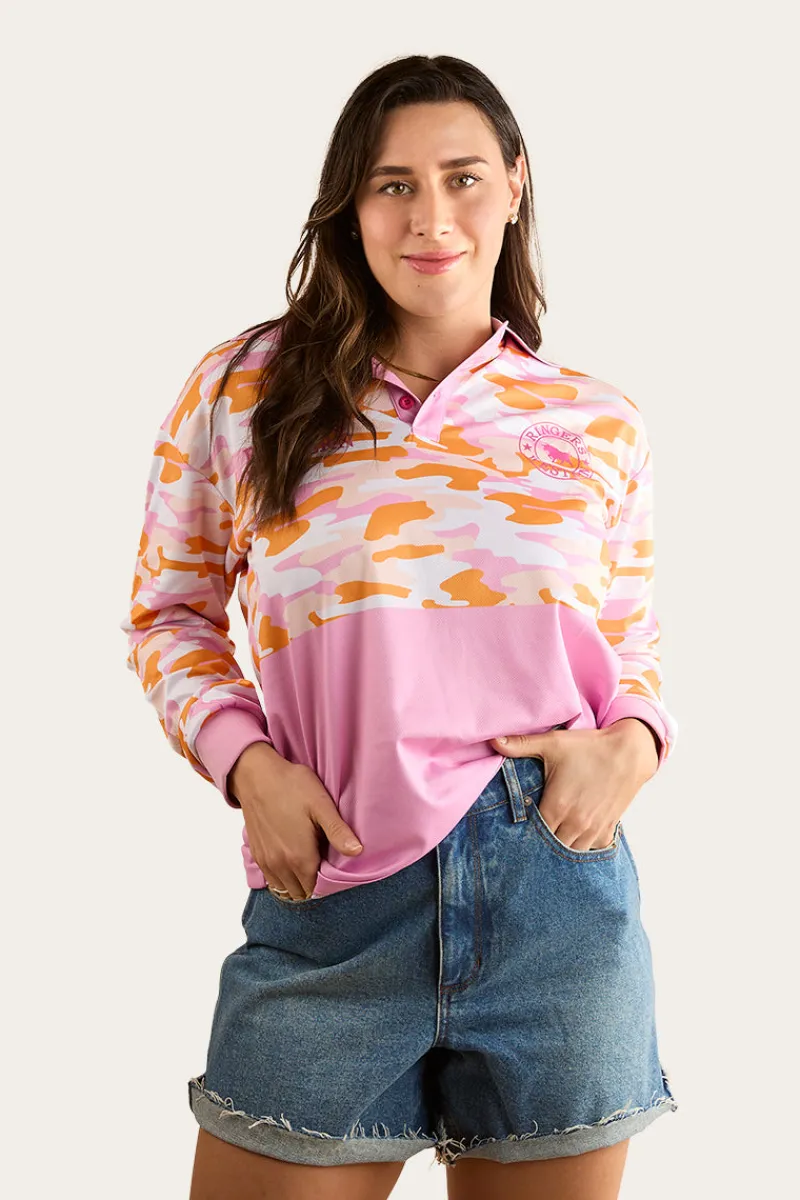 Sale Ringers Western Halls Creek Unisex Fishing Jersey - Pink Camo