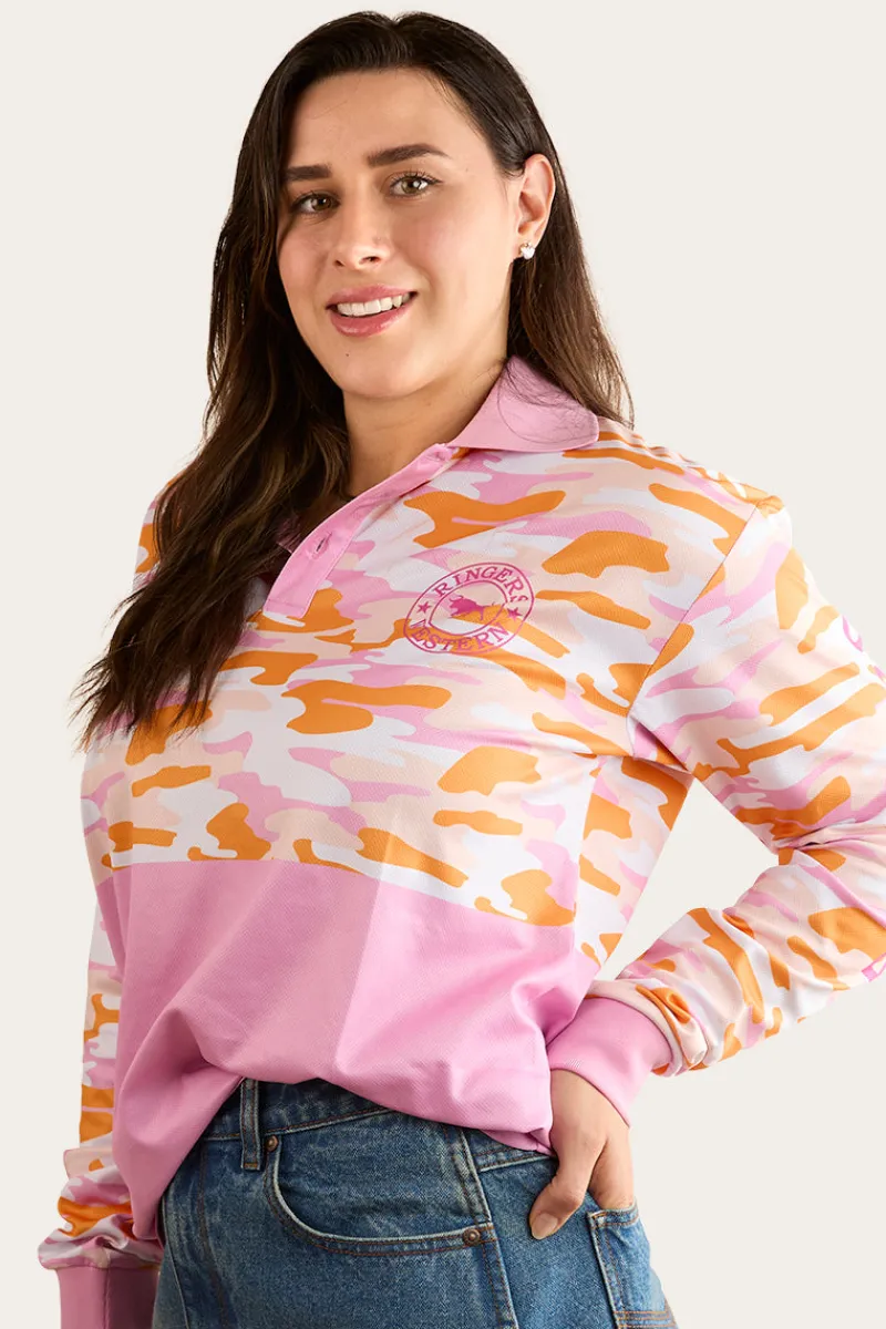 Sale Ringers Western Halls Creek Unisex Fishing Jersey - Pink Camo