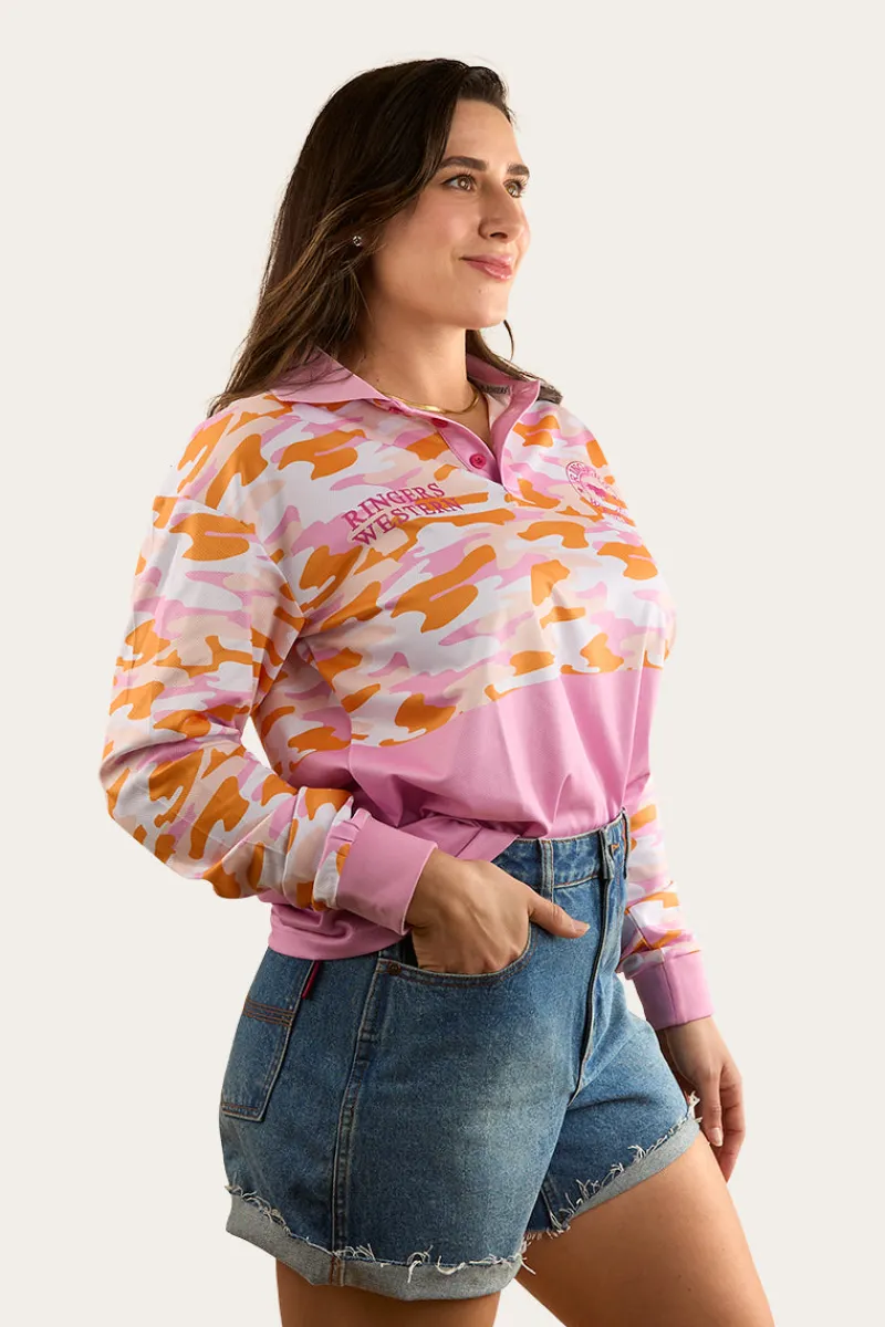 Sale Ringers Western Halls Creek Unisex Fishing Jersey - Pink Camo