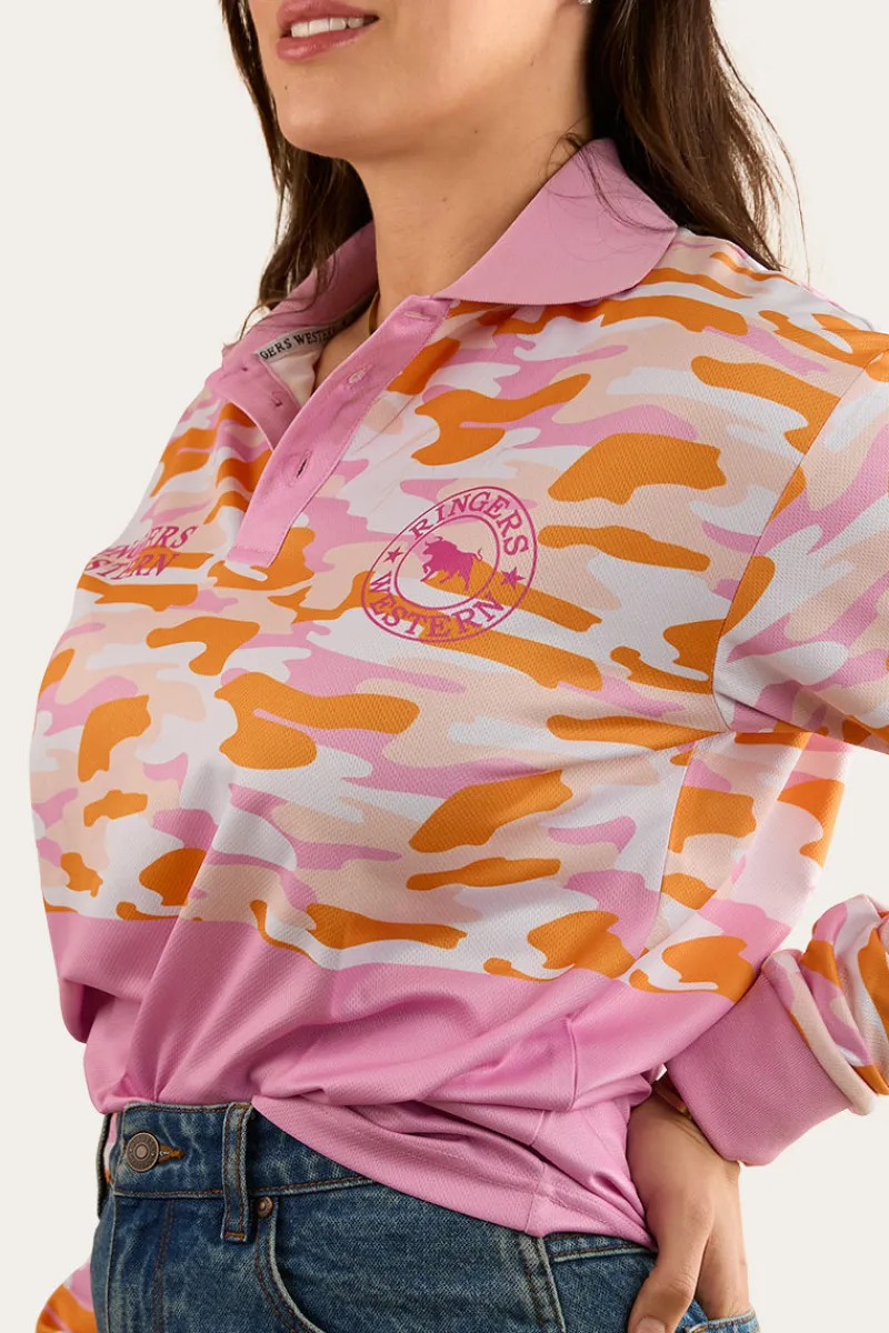Sale Ringers Western Halls Creek Unisex Fishing Jersey - Pink Camo