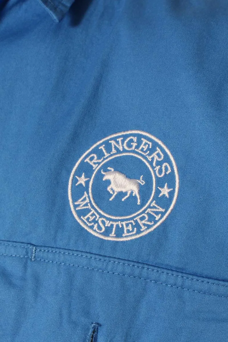 Discount Ringers Western Hawkeye Mens Full Button Work Shirt - Blue/White