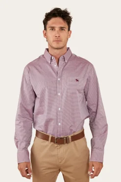 Sale Ringers Western Heritage Mens Check Dress Shirt - Burgundy