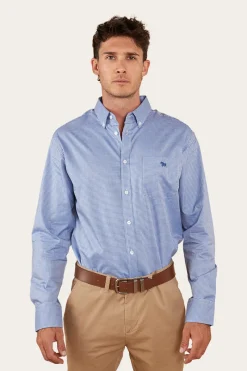 Sale Ringers Western Heritage Mens Check Dress Shirt - Blue