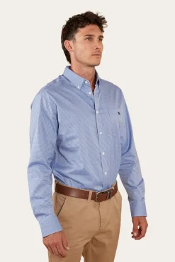 Sale Ringers Western Heritage Mens Check Dress Shirt - Blue