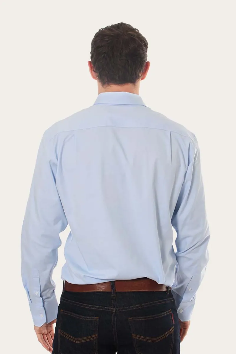 Clearance Ringers Western Heritage Mens Plain Dress Shirt - Chambray Blue