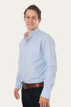 Clearance Ringers Western Heritage Mens Plain Dress Shirt - Chambray Blue