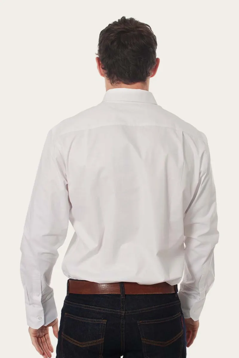 Hot Ringers Western Heritage Mens Plain Dress Shirt - White