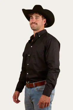 Online Ringers Western Heritage Mens Plain Dress Shirt - Black