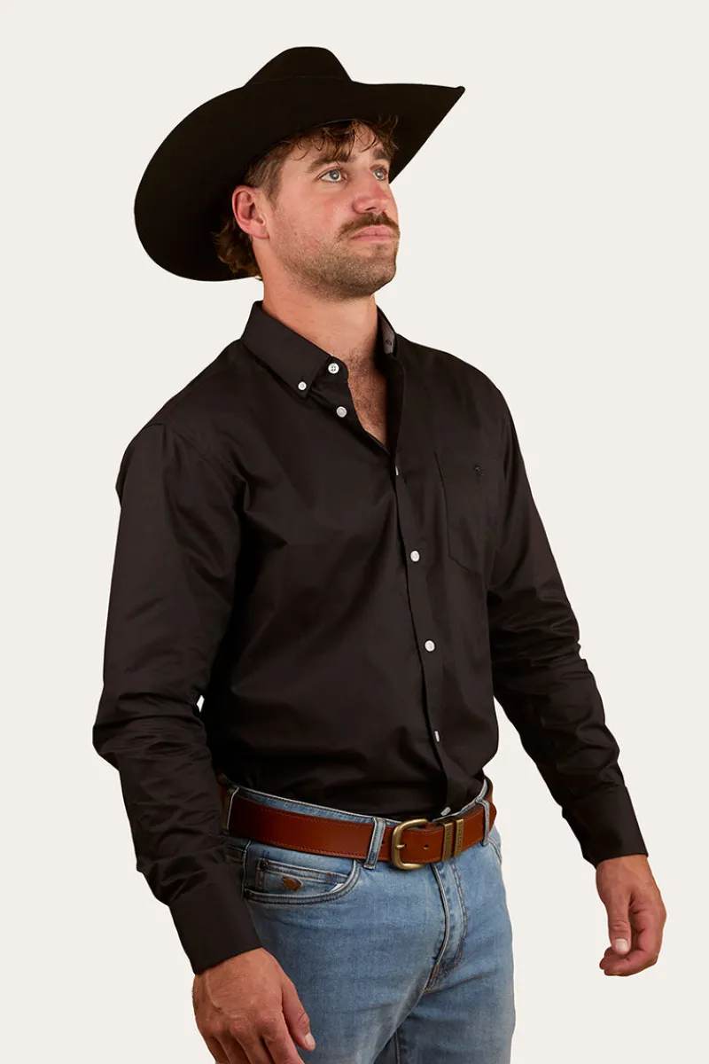 Online Ringers Western Heritage Mens Plain Dress Shirt - Black