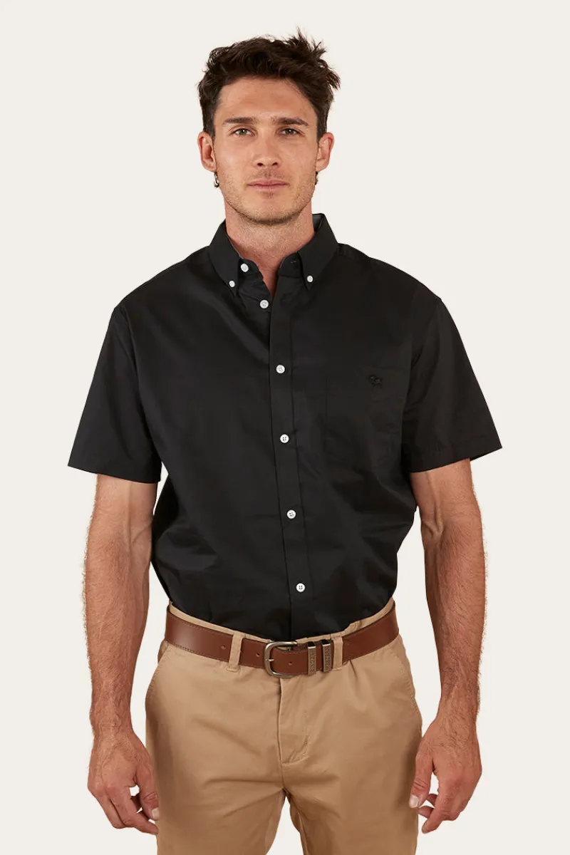 Discount Ringers Western Heritage Mens Short Sleeve Dress Shirt - Black