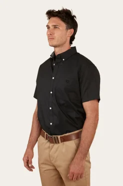 Discount Ringers Western Heritage Mens Short Sleeve Dress Shirt - Black